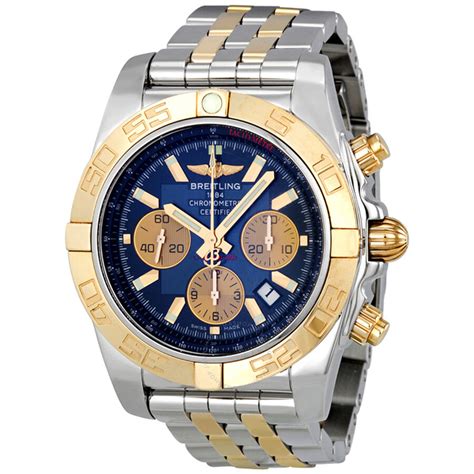 breitling style leather blue watch 22mm|breitling chronomat 44 blue face.